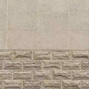 青海 黄金麻自然面蘑菇石配荔枝面干挂