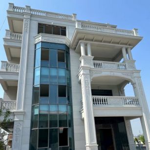 青海 白麻花岗岩别墅外墙干挂效果展示