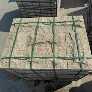 青海 黄金麻花岗岩石材自然面蘑菇石成品