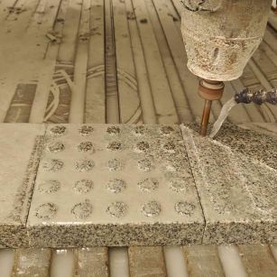 青海 芝麻白花岗岩石材盲人石、盲道石、盲点石