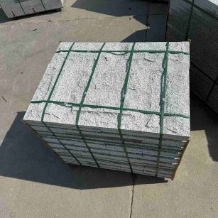 青海 白麻花岗岩石材自然面蘑菇石成品