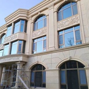 青海 黄金麻花岗岩别墅外墙干挂