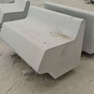 青海 芝麻白花岗岩异形坐凳，石凳