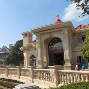 青海 黄金麻花岗岩欧式别墅