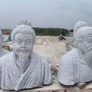 青海 白麻花岗岩石材人物立体雕刻