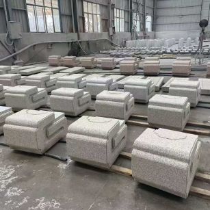 青海 白麻花岗岩异形加工-石凳，坐凳