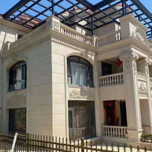 青海 黄金麻花岗岩荔枝面别墅外墙干挂