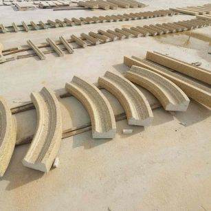 青海 黄金麻花岗岩别墅线条