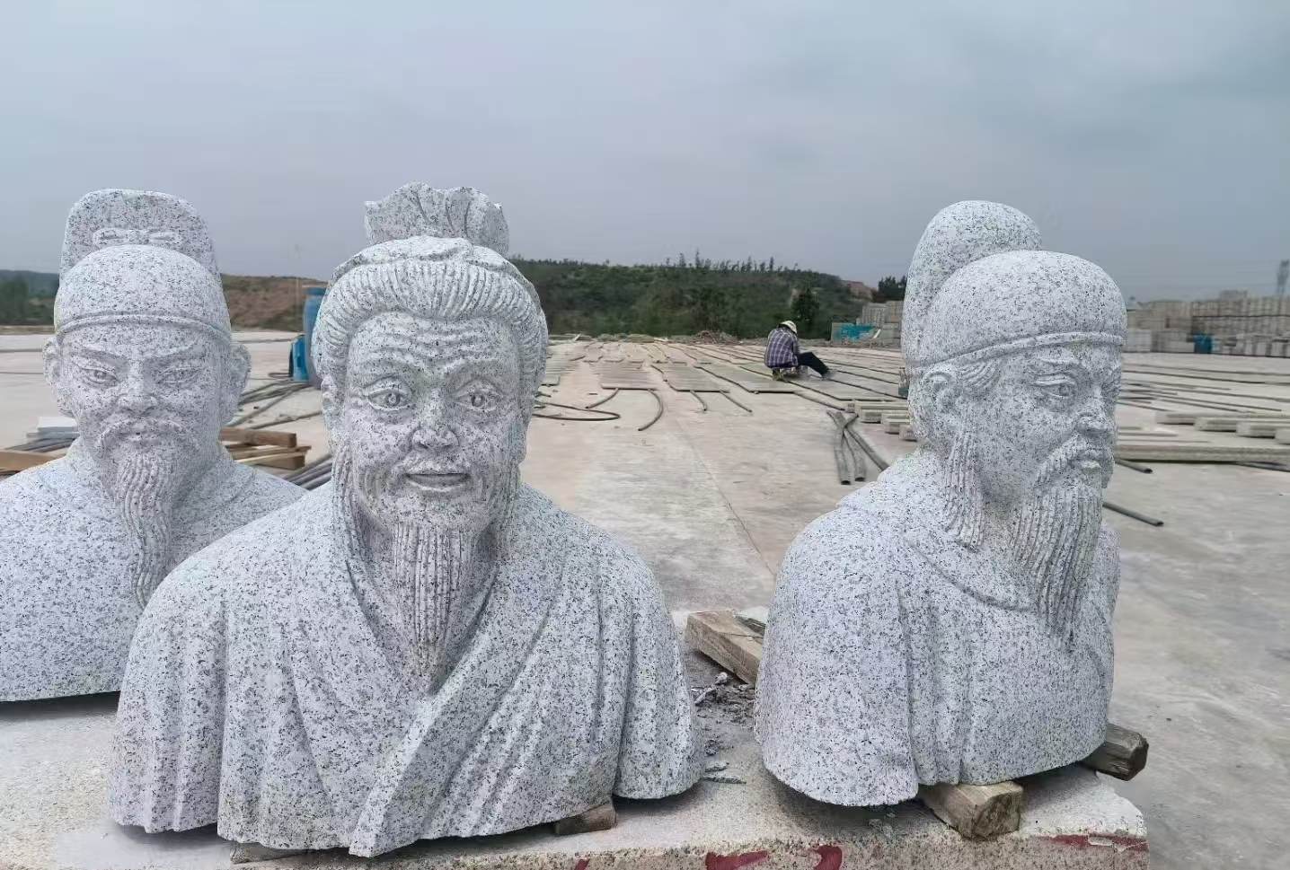 青海 白麻花岗岩石材人物立体雕刻