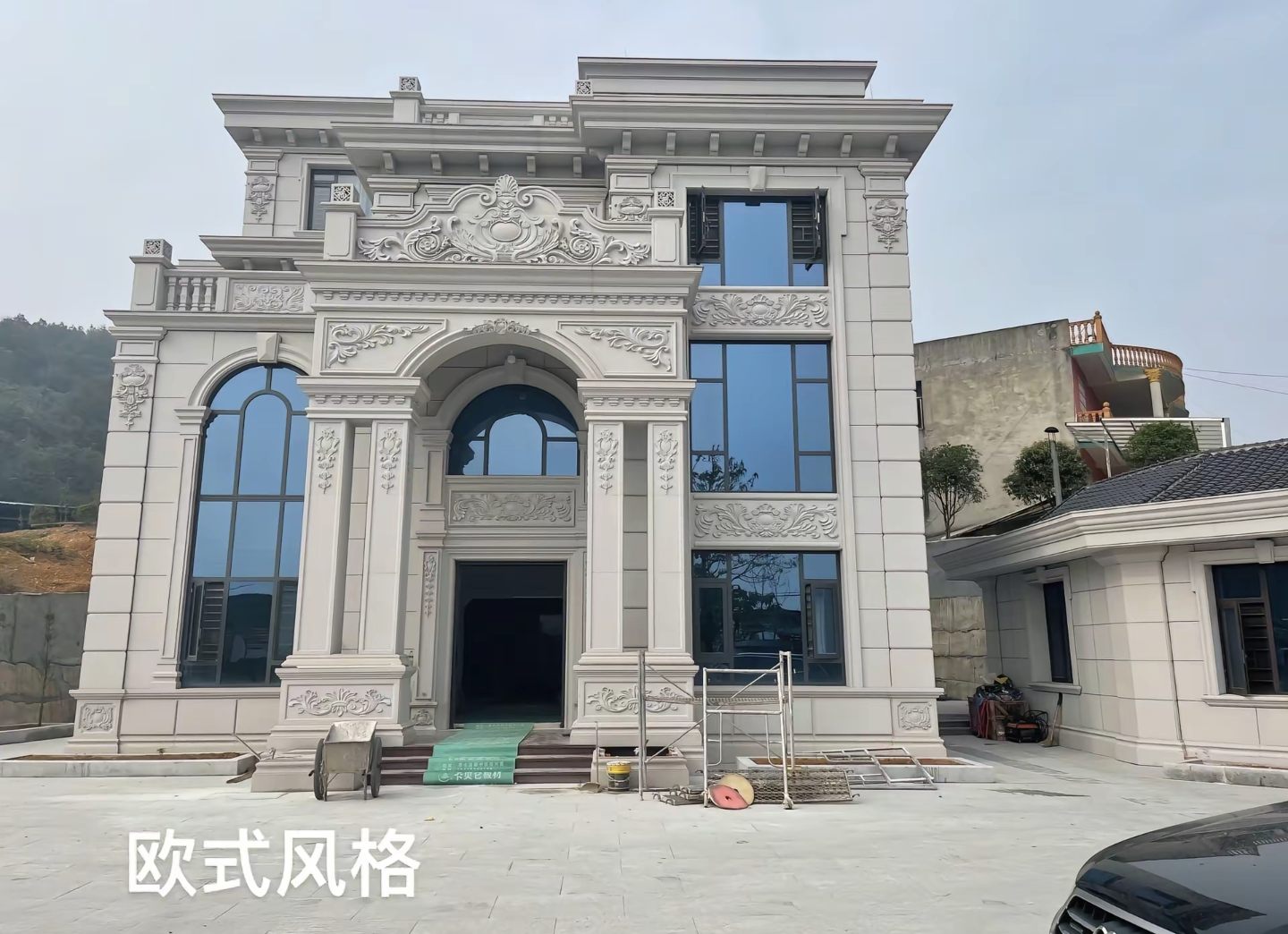 青海 白麻花岗岩别墅外墙干挂