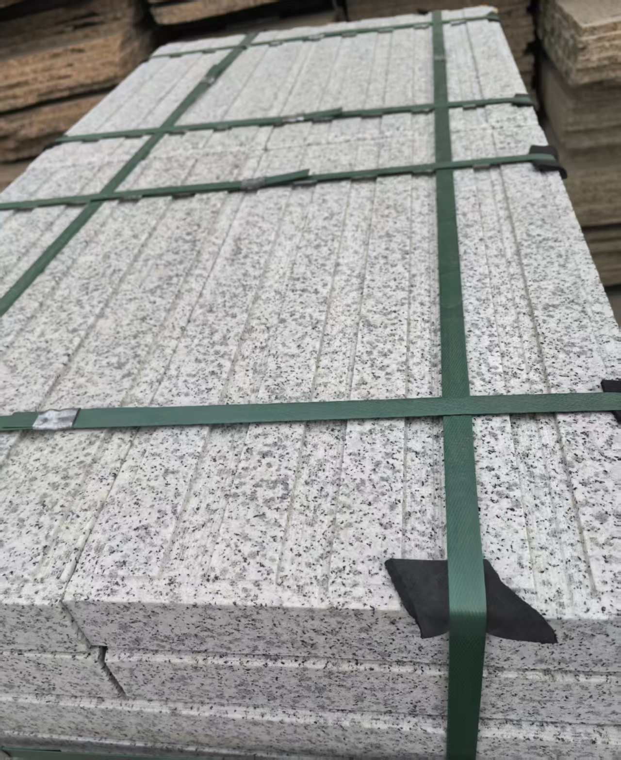 青海 白麻花岗岩直行盲道石，盲条，地铺石