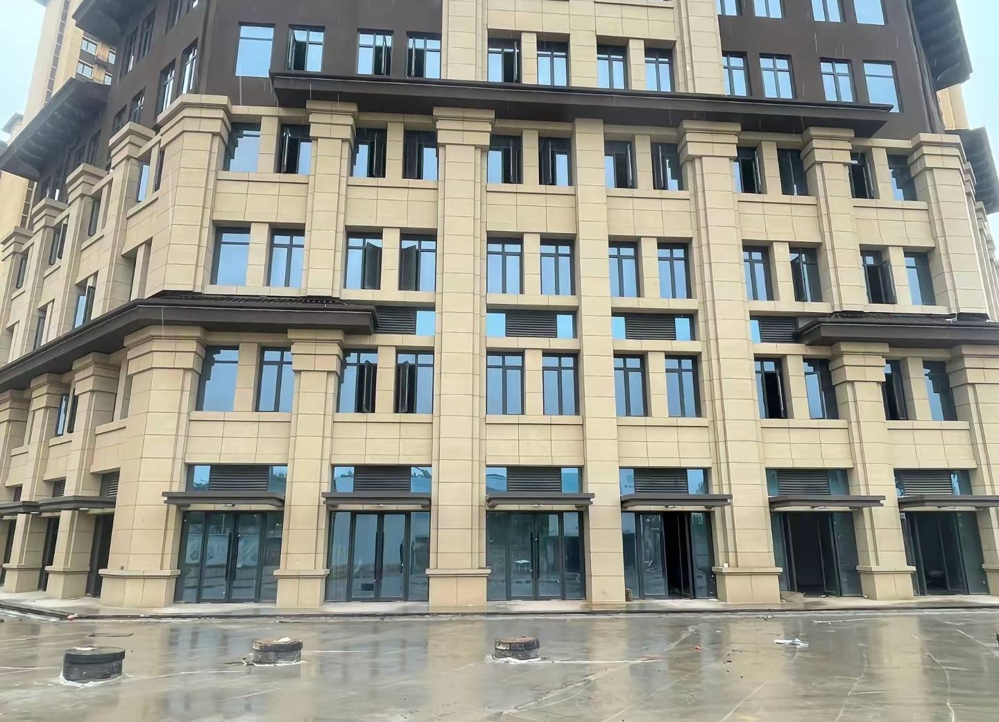 青海 黄金麻花岗岩荔枝面小区外墙干挂