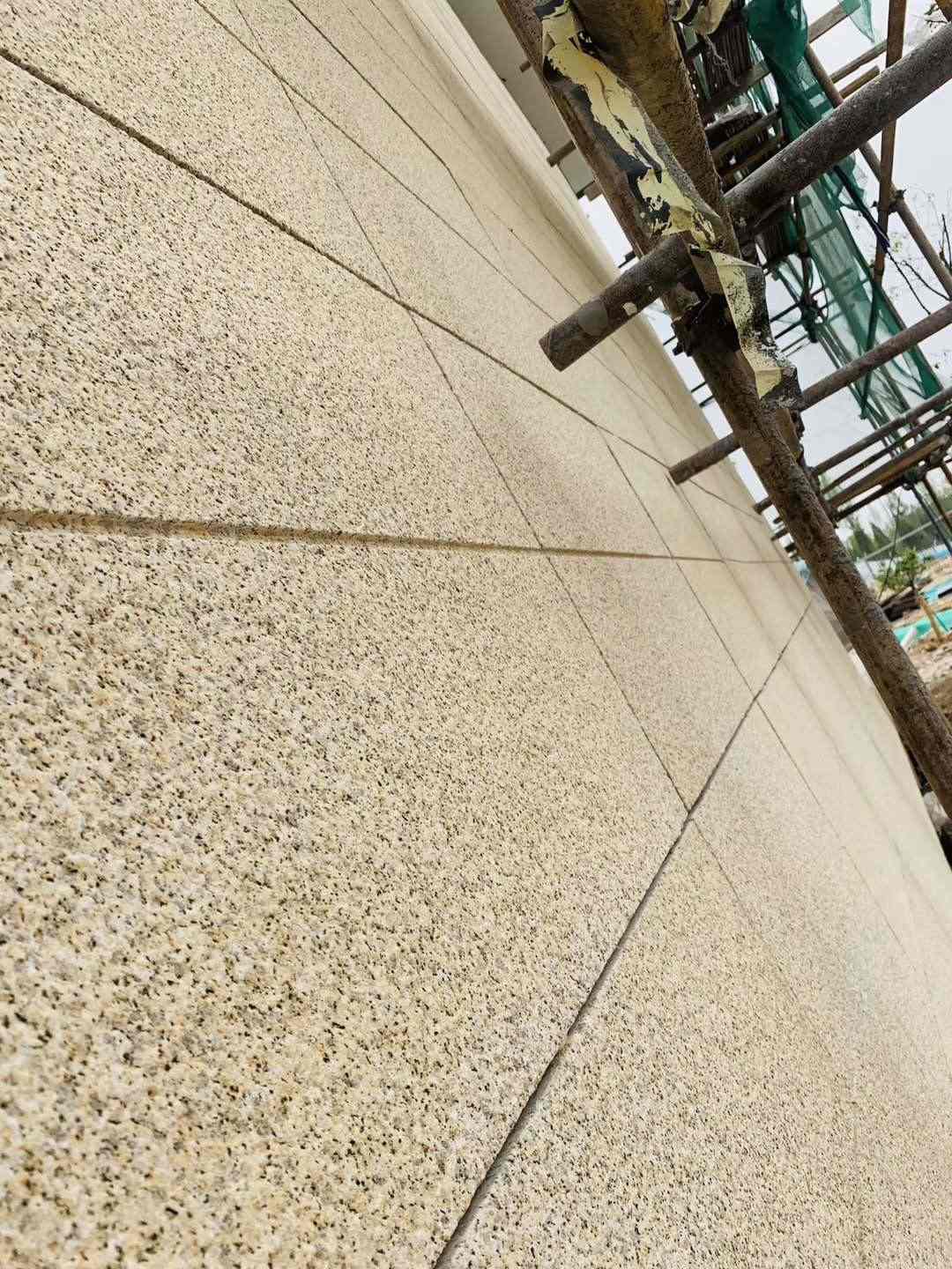 青海 黄金麻花岗岩荔枝面外墙干挂石材效果示例